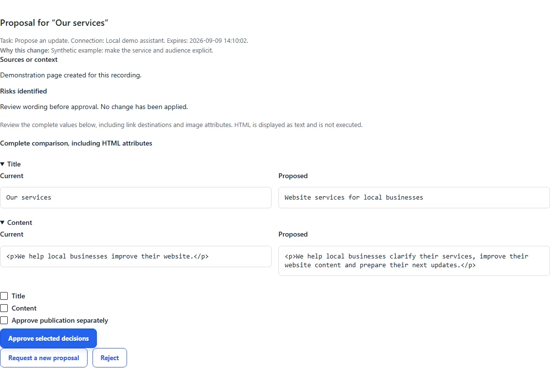 Review before approving · Agent Control 1.0.0